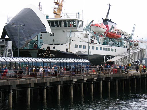 Disembarking from the ferry at Tobermory